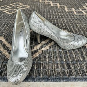 Bamboo silver sparkly heels